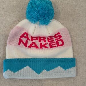 Adult Pom-Pom Beanie - Blue and White